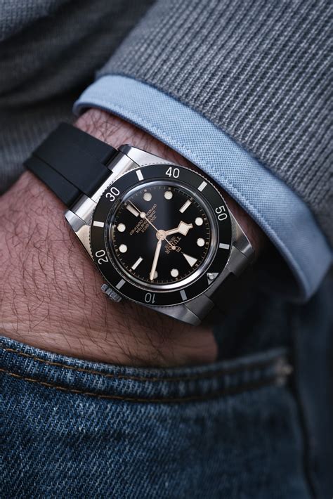 tudor black bay 54 rubber strap|tudor black bay 54 price.